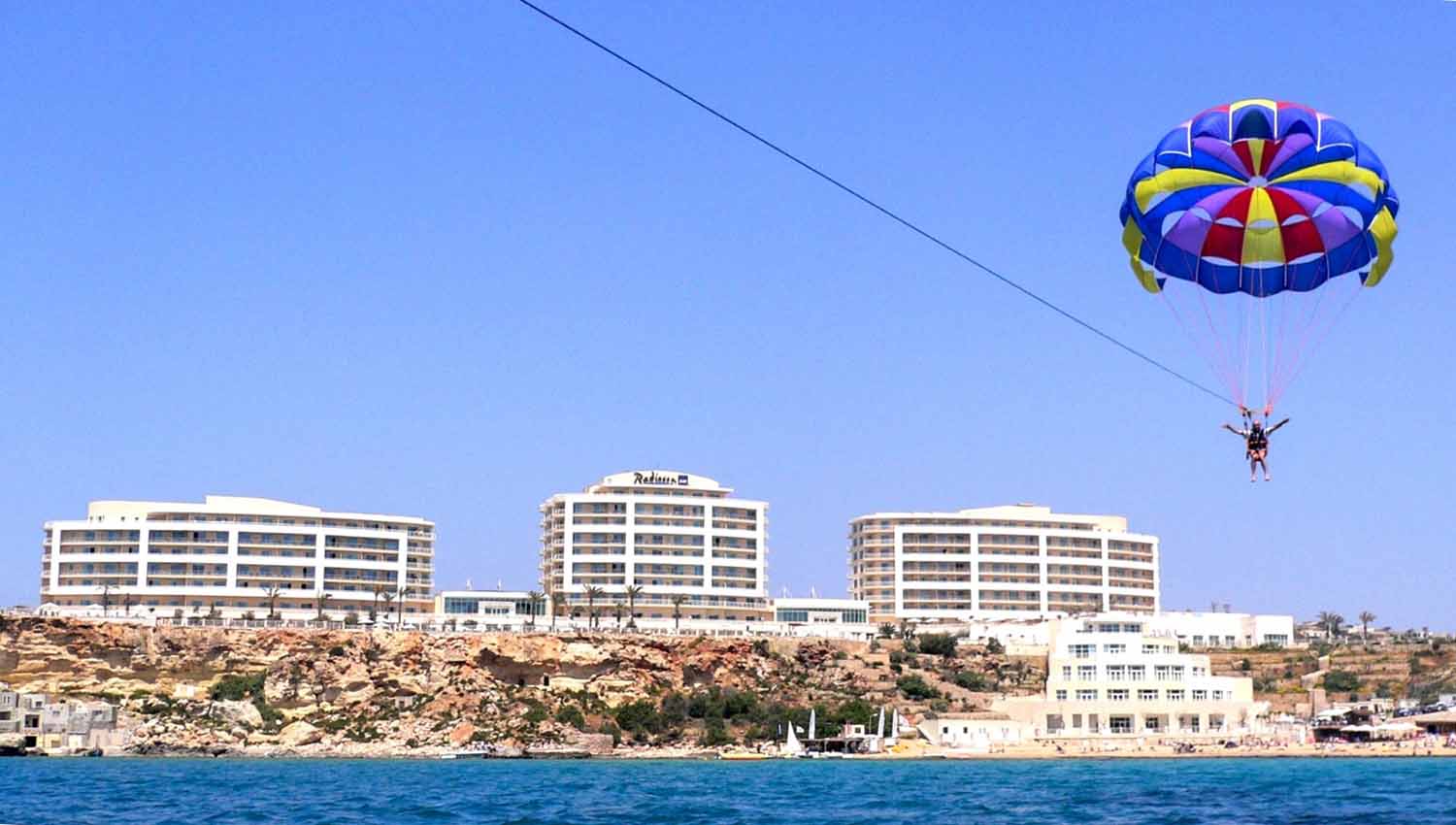 radisson blu golden sands parasailing malta