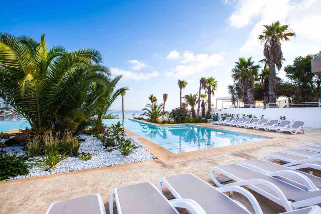 salini resort infinity pool terrace