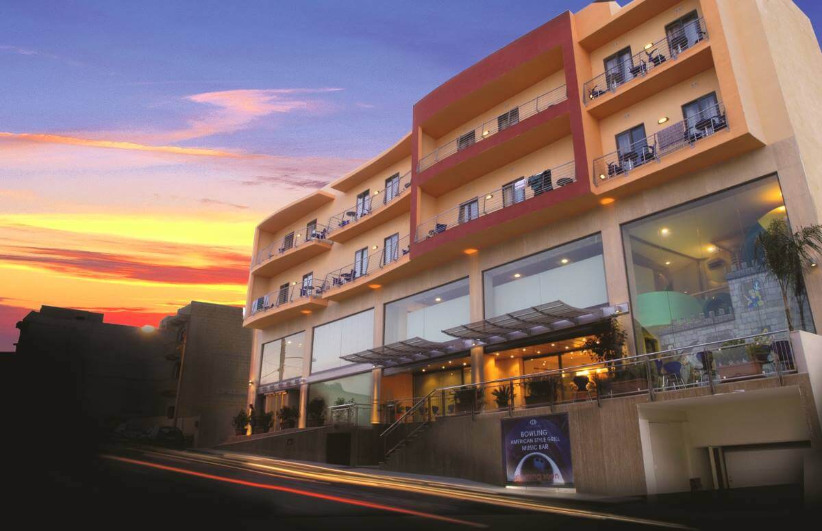 downtown hotel facade entrance